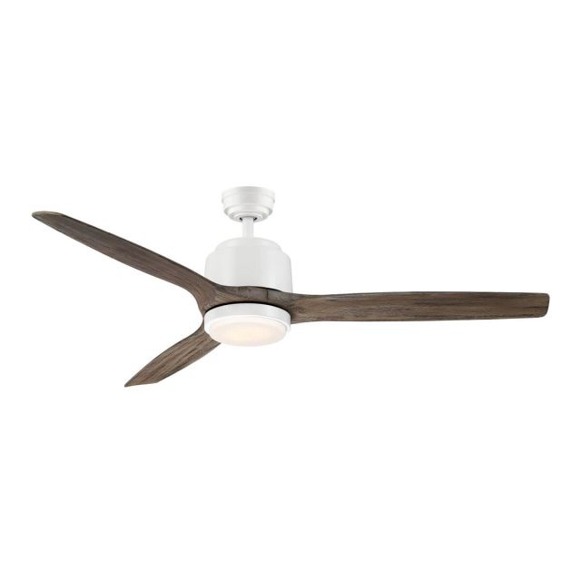 Wind River Fans WR1765W Reya 56 inch 3 Blade LED Ceiling Fan in White with Vintage Oak Blade