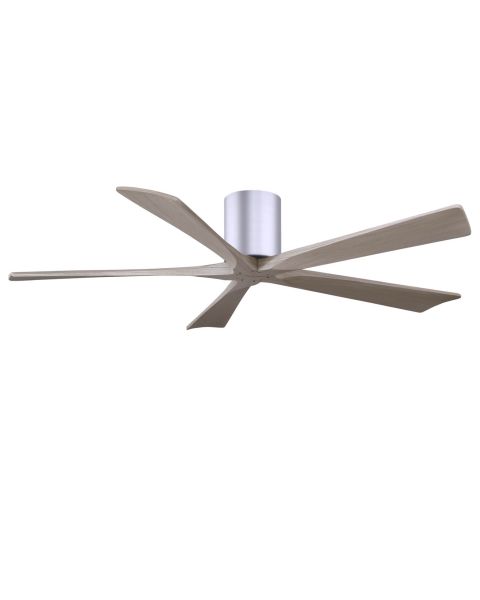 Matthews Fan Company Irene 60 inch 5 Blade Paddle Flush Mounted Ceiling Fan in Brushed Nickel with Gray Ash Blades IR5H-BN-GA-60
