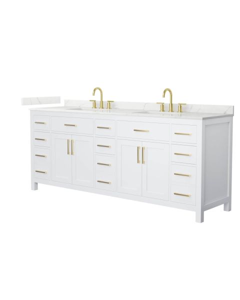 Wyndham Collection Beckett 84 inch Double Bathroom Vanity Set in