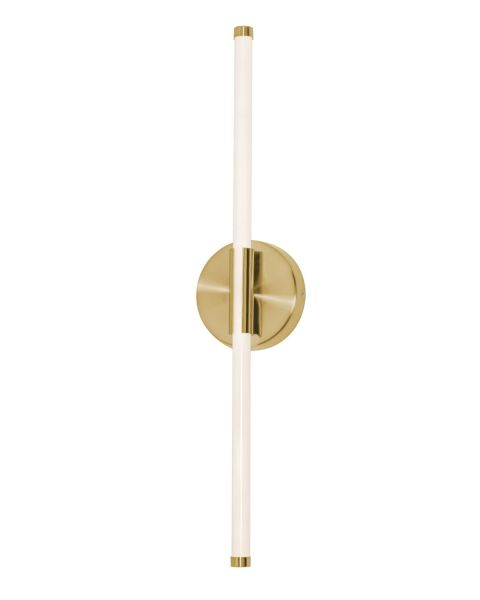 AFX Rusnak 24 inch Tall LED Wall Sconce in Satin Brass with White Acrylic Diffuser RSKS0524L30D1SB