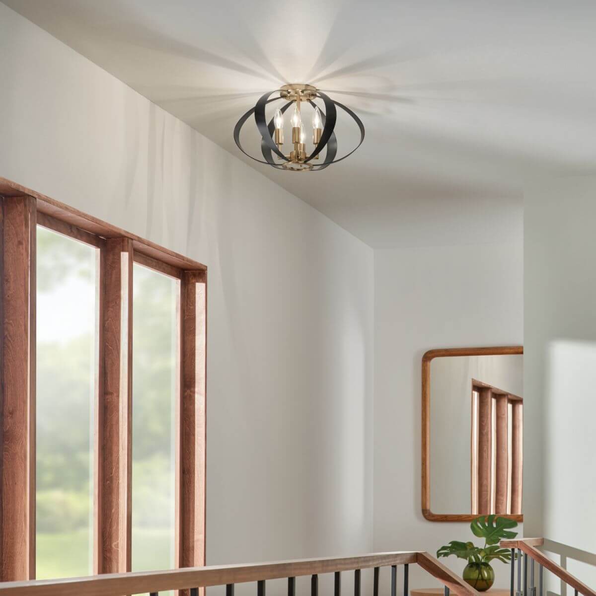Kichler 52588CPZ Cecil 4 Light 18 inch Oval Flush Mount in