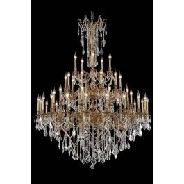 Elegant Lighting 9245G54FG/RC Rosalia 45 Light 54 Inch Crystal