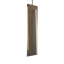 George Kovacs P1642-895-L Intersezioni 6 inch LED Pendant in Midnight  Iron-Faux Walnut with White Frosted Silicone