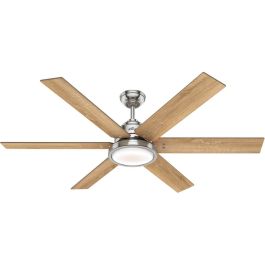 Hunter Ragalian Hunter 59462 Warrant 60 inch 6 Blade LED Ceiling Fan in Brushed Nickel ...