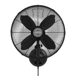 Outdoor Waist Mounted Fan 3個セット Hunter 97318 16 inch 4 Blade Oscillating Wall Mounted Fan in Matte