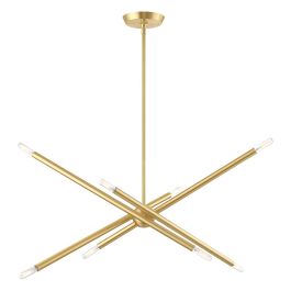 Livex 46778-12 Soho 8 Light 32 inch Linear Light in Satin Brass