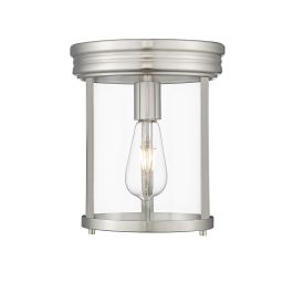 Z-Lite Lighting Thayer 1 Light 9 inch Flush Mount in Brushed Nickel with  Clear Glass Shade 742F9-BN