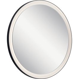 Elan 84169 Ryame 32 x 14 inch Round LED Mirror in Matte Black with 