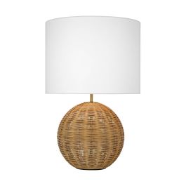 Visual Comfort Studio Kate Spade KST1151BBS1 Mari 1 Light 18 inch Tall  Table Lamp in Burnished Brass with White Linen Fabric Shade