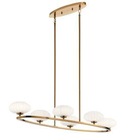 Kichler 52224FXG Pim 6 Light 18 Inch Oval Chandelier in Fox