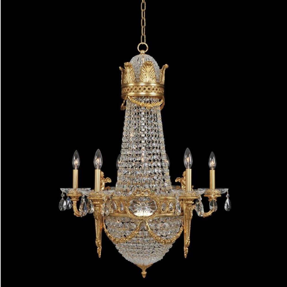 Allegri 020450-003-FR001 Marseille 12 Light 27 inch 6 Arm Chandelier in  Antique Brass with Clear Firenze Crystals, image size:1000x1000