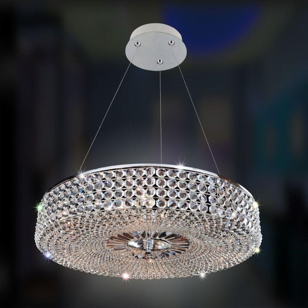 Allegri Arche 9 Light 32 inch Pendant in Chrome with Firenze Clear