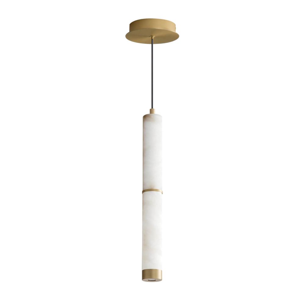 Aragon LED Pendant in White Alabaster Gold - Thumbnail 3