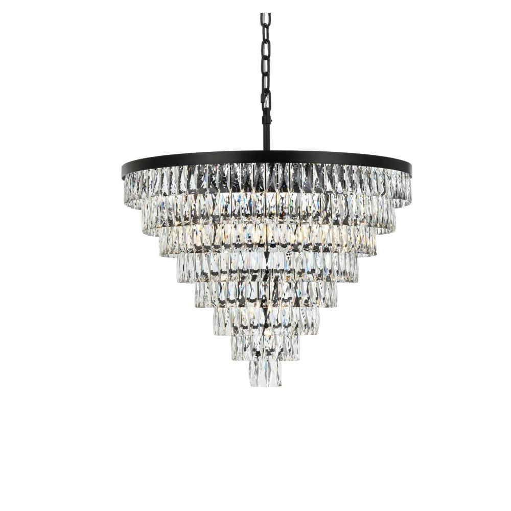 Elegant Lighting 1060D36BK Josephine 29 Light 36 inch Round