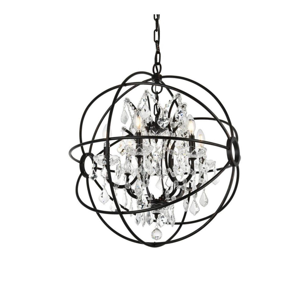 Elegant Lighting 1130D25DB/RC Geneva 6 Light 25 Inch Crystal