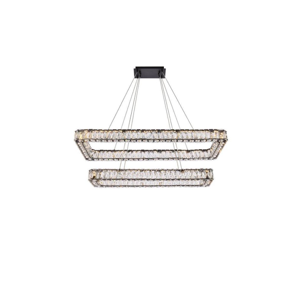 Monroe 42 Wide Chrome and Crystal 4-Tier LED Chandelier