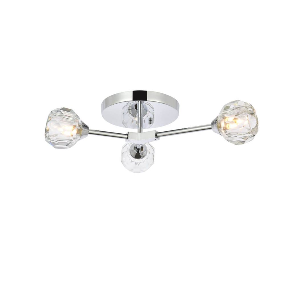 Elegant Lighting Zayne 3 Light Flush Mount - Thumbnail 2