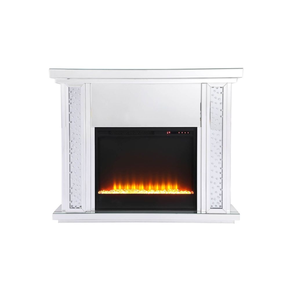 Elegant Decor MF9901-F2 Mirrored Mantle Fireplace - Thumbnail 5