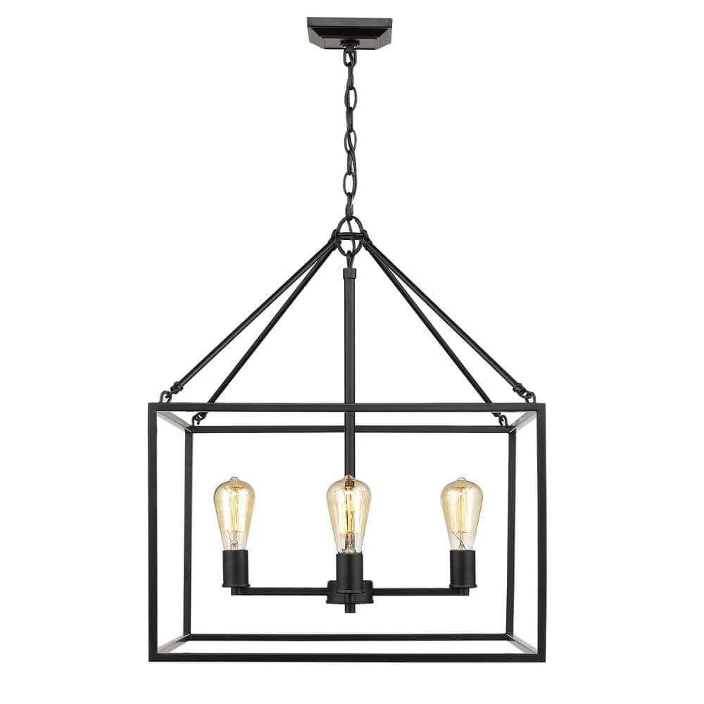 Golden Lighting 2072-4 BLK Wesson 4 Light 21 Inch Chandelier in Black