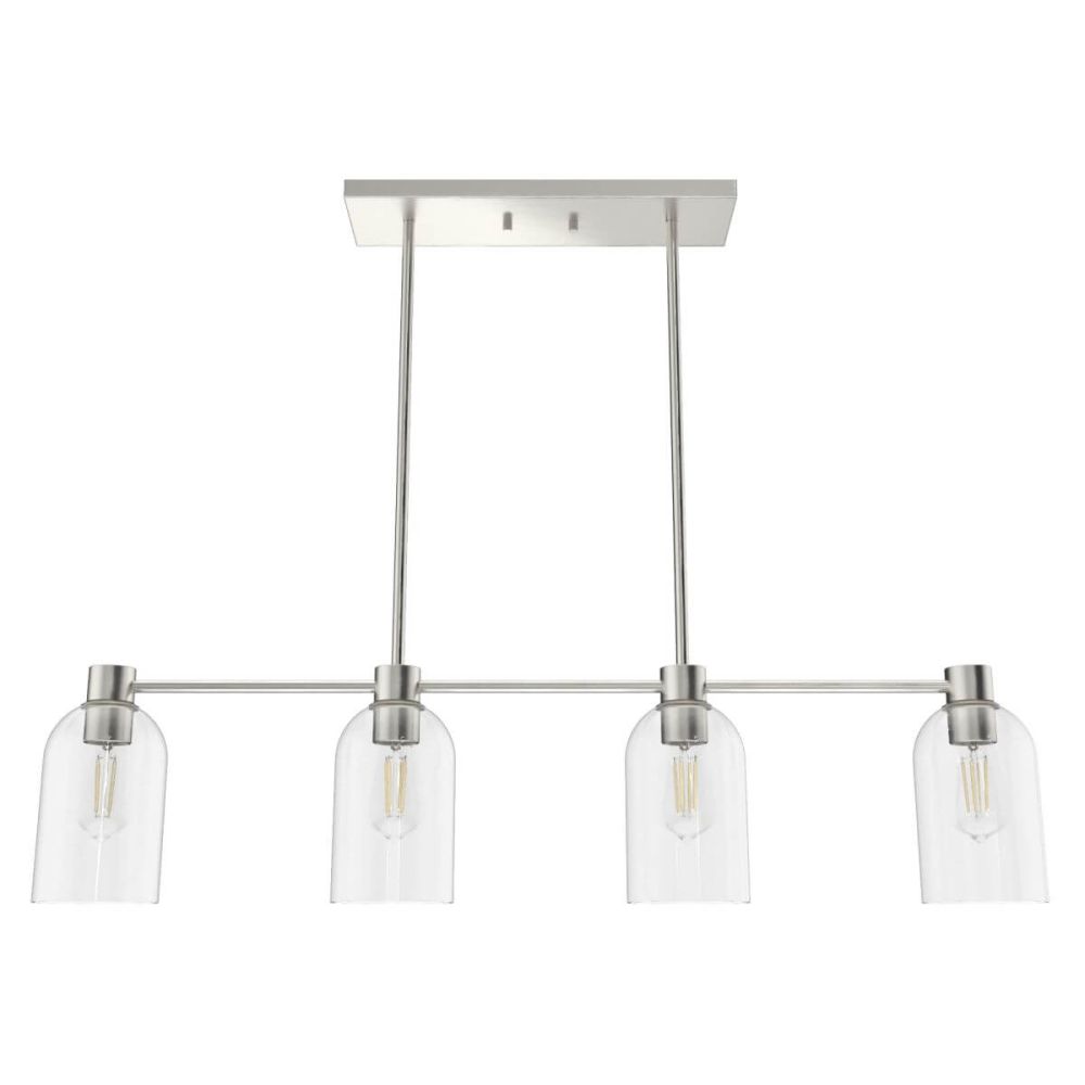 Hunter Lochemeade 4-light Brushed Nickel Linear Chandelier