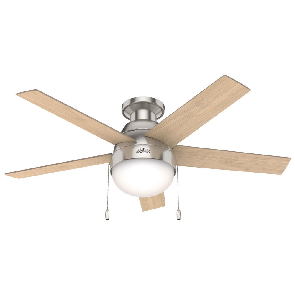Hunter 50278 Anslee 46 inch 5 Blade Flush Mount LED Ceiling Fan in