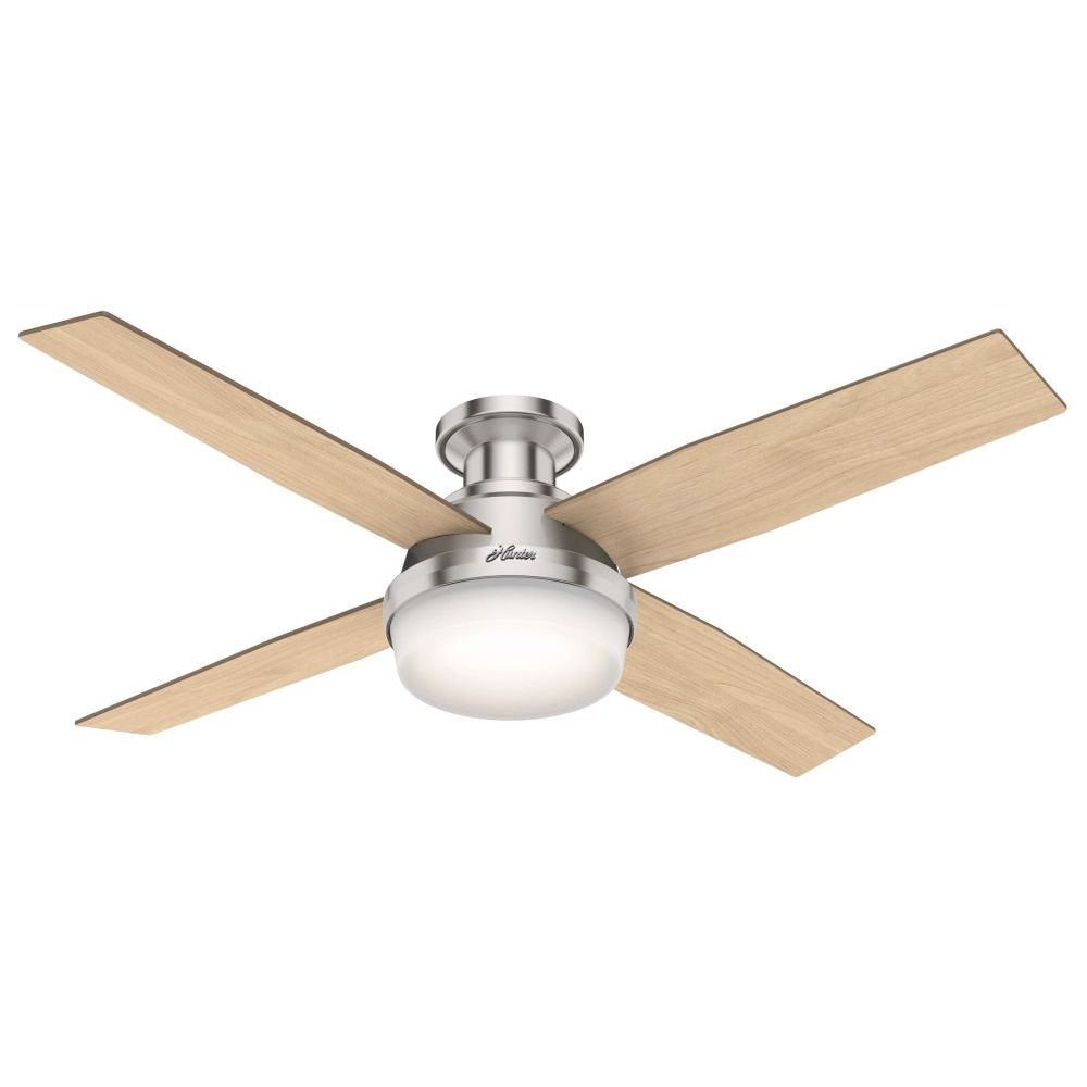 YS⭐︎7 Hunter 50283 Dempsey 52 inch 4 Blade Flush Mount LED Ceiling