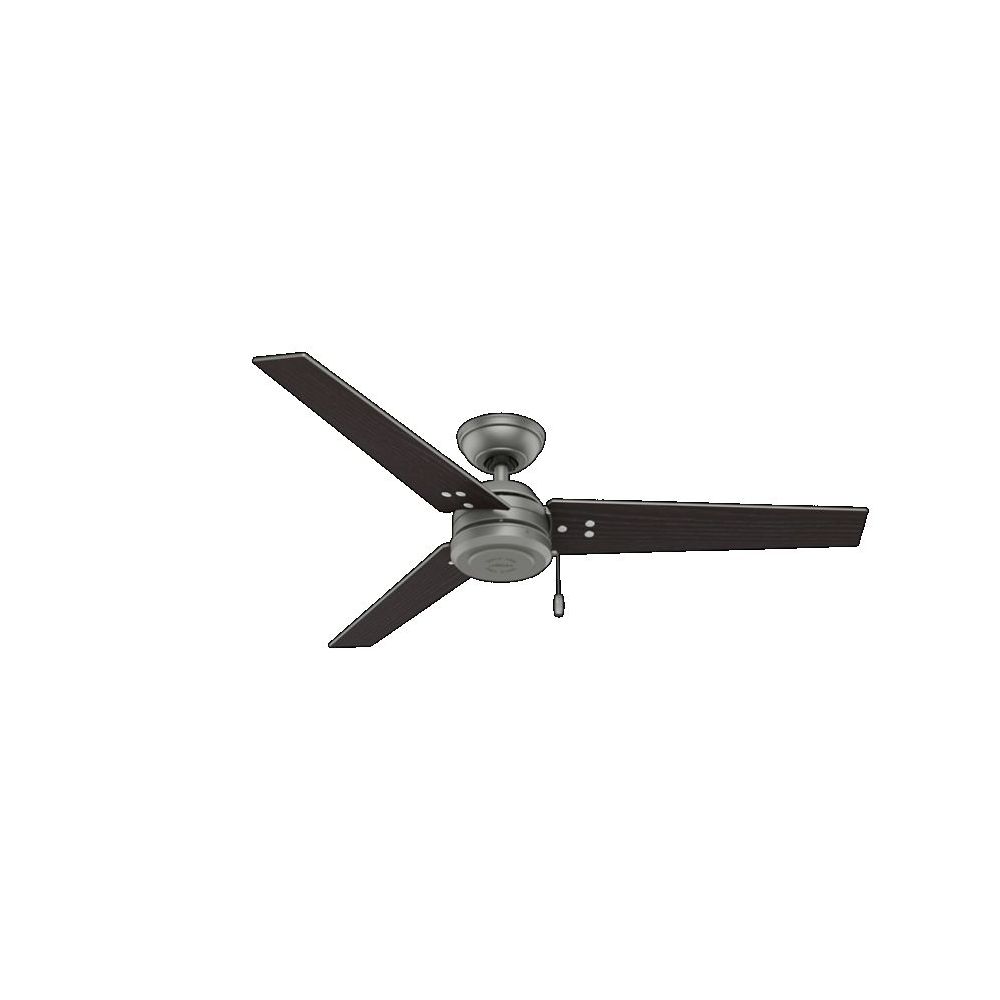 Hunter 59262 Cassius 52 Inch Outdoor Ceiling Fans In Matte Silver 