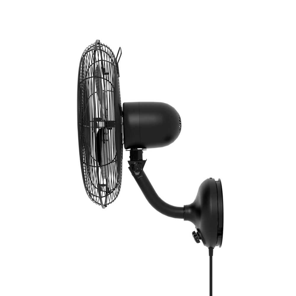 Outdoor Waist Mounted Fan 3個セット Hunter 97318 16 inch 4 Blade Oscillating Wall Mounted Fan in Matte