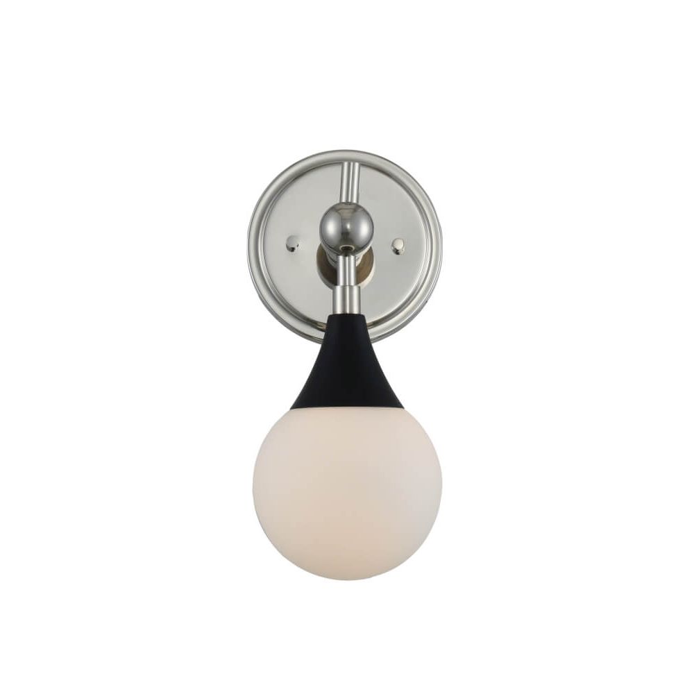 Kalco Lighting 508531BPN Bogart 1 Light 5 inch Bath Lighting in Matte  Black-Polished Nickel, image size:1000x1000