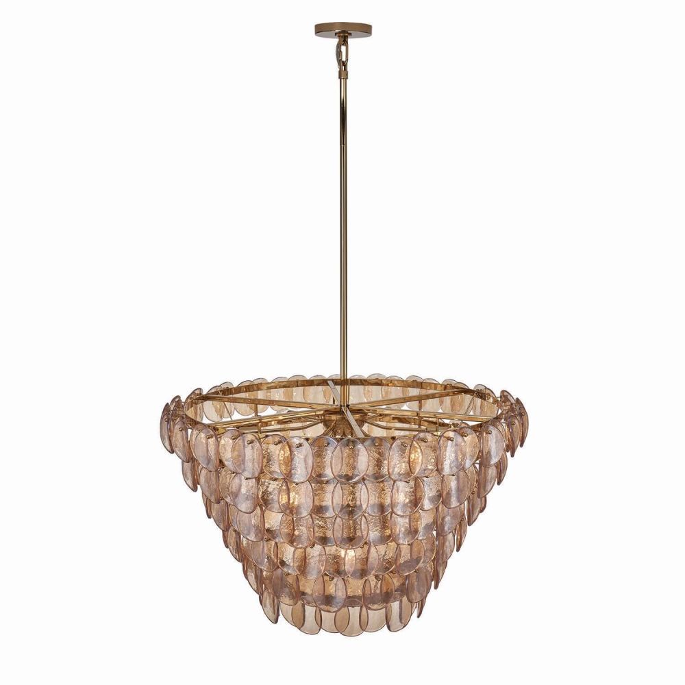Kalco - 14 Light Pendant - Uroko Polished Winter Brass, image size:1000x1000