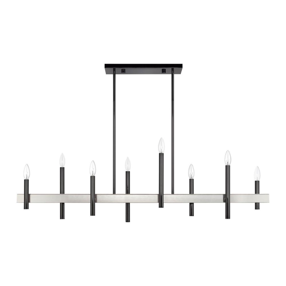 Livex 49338-46 Denmark 8 Light 48 inch Linear Light in Black