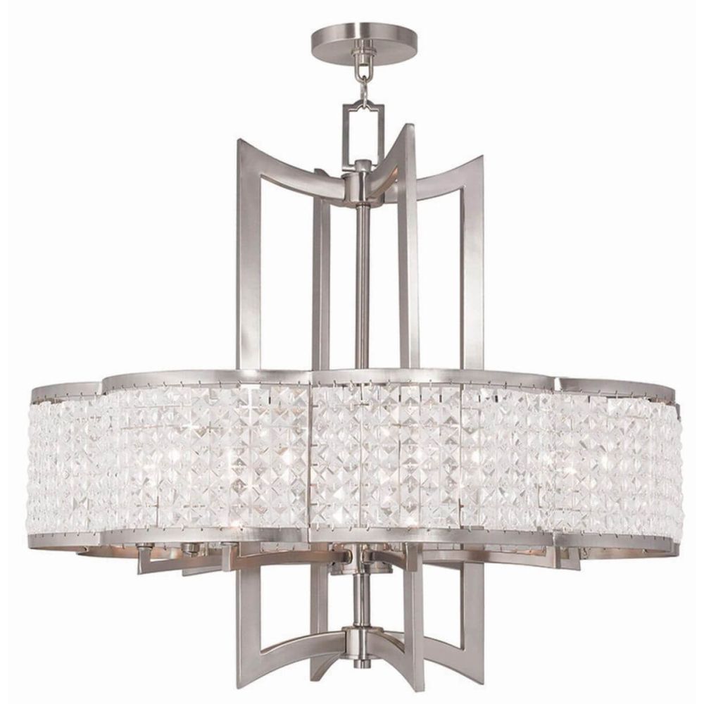 Livex 50578-91 Grammercy 8 Light 30 Inch Crystal Chandelier In
