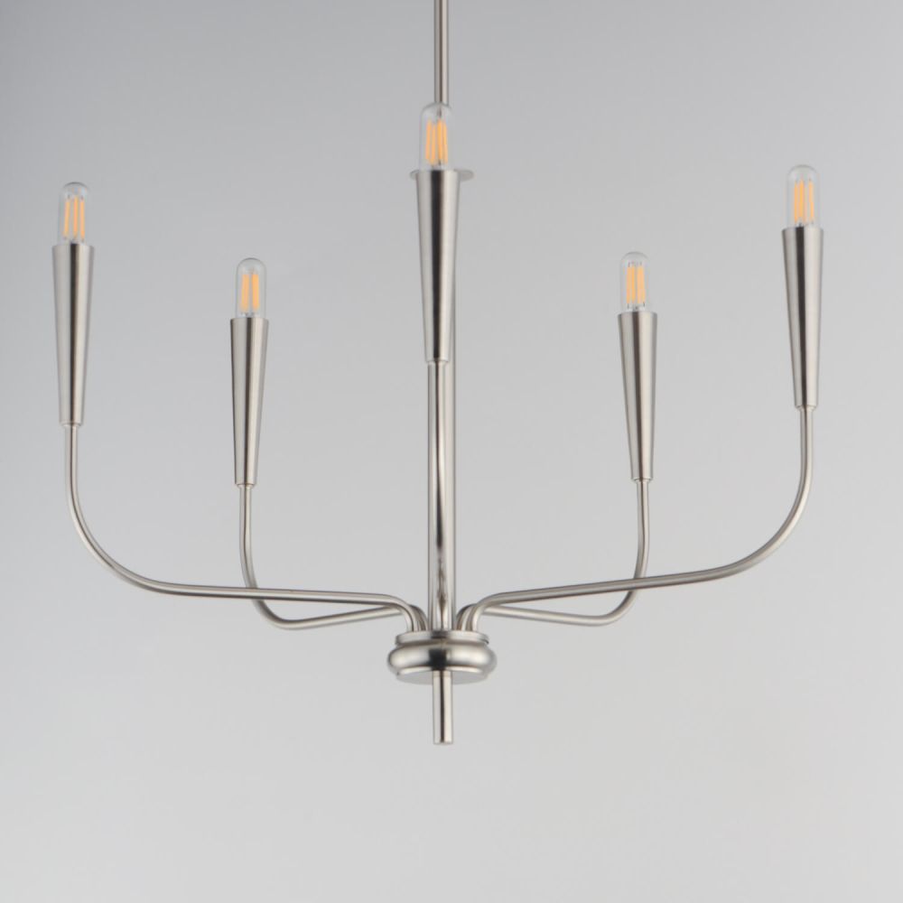 Maxim Lighting 24815SN Vela 5 Light 24 inch Chandelier in Satin Nickel