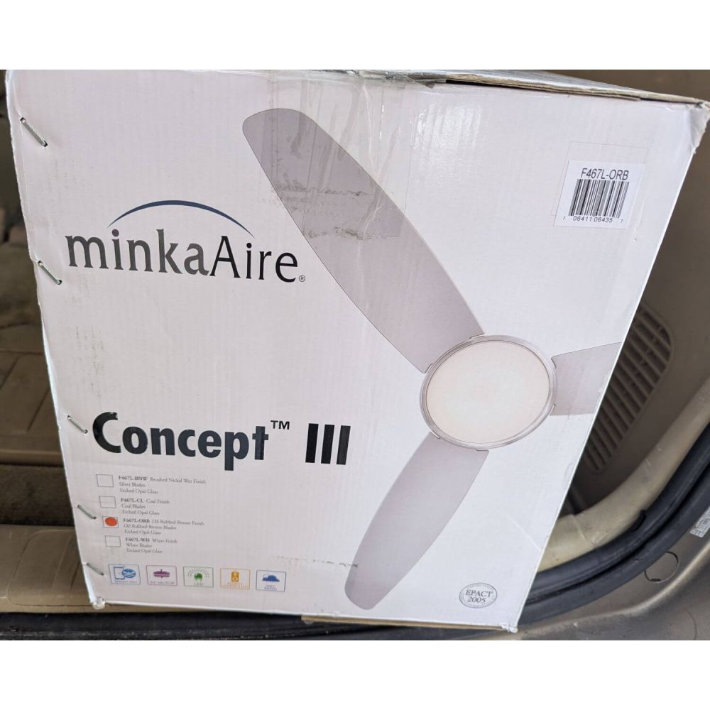 Minka Aire Concept III 54" Smart Ceiling Fan With LED Light - Coal Finish With Remote