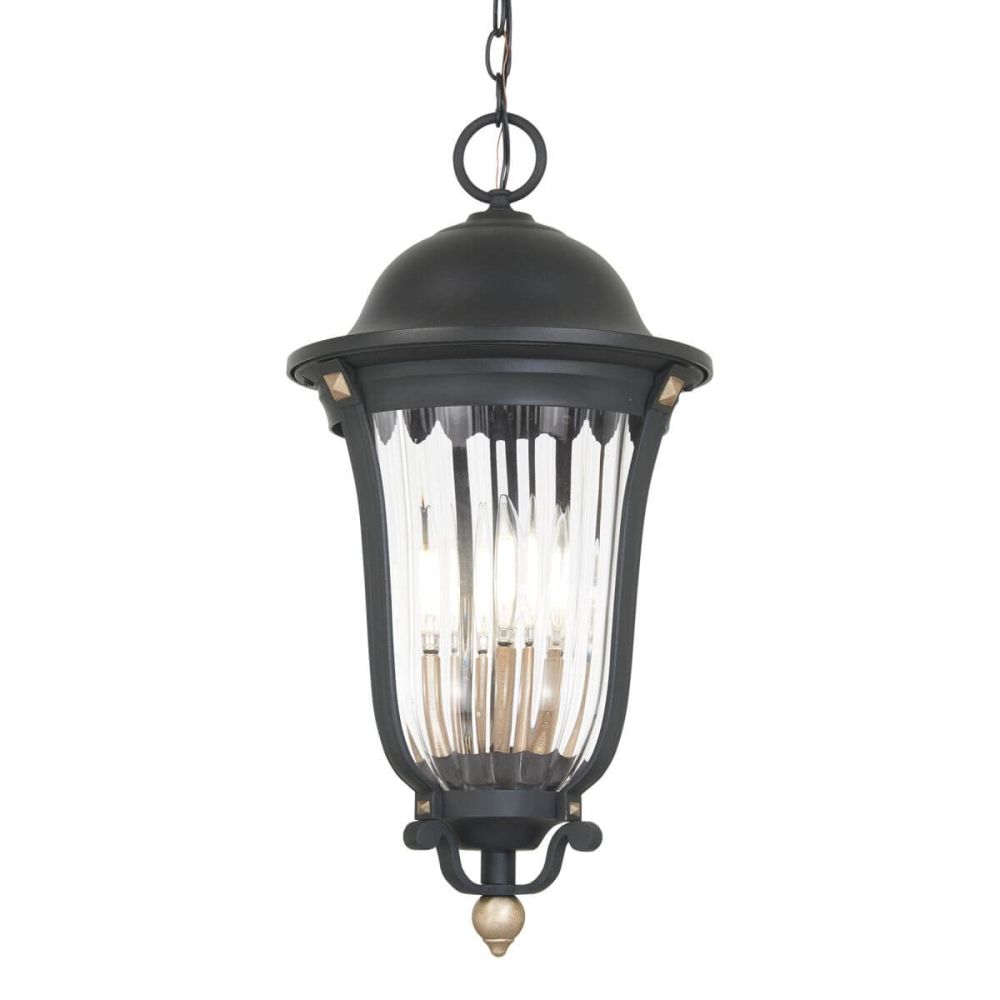 Minka-Lavery - 73237-738 - Four Light Outdoor Chain Hung - Peale Street - Sand Coal and Vermeil Gold