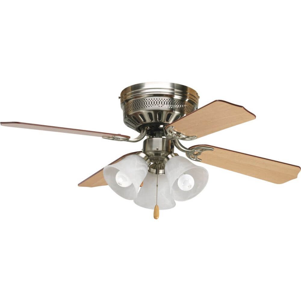 Progress Lighting P2524-09 AirPro Hugger 42 Inch 4 Blade Ceiling Fan In Brushed Nickel Progress Lighting P2524-09 AirPro Hugger 42 Inch 4 Blade Ceiling Fan In Brushed Nickel