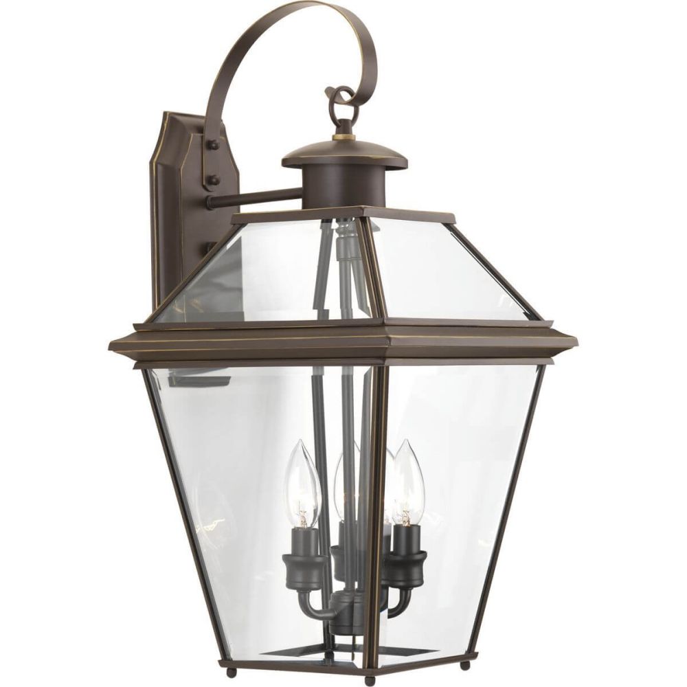 Burlington Three-Light Bronze Outdoor Wall Lantern - Thumbnail 3