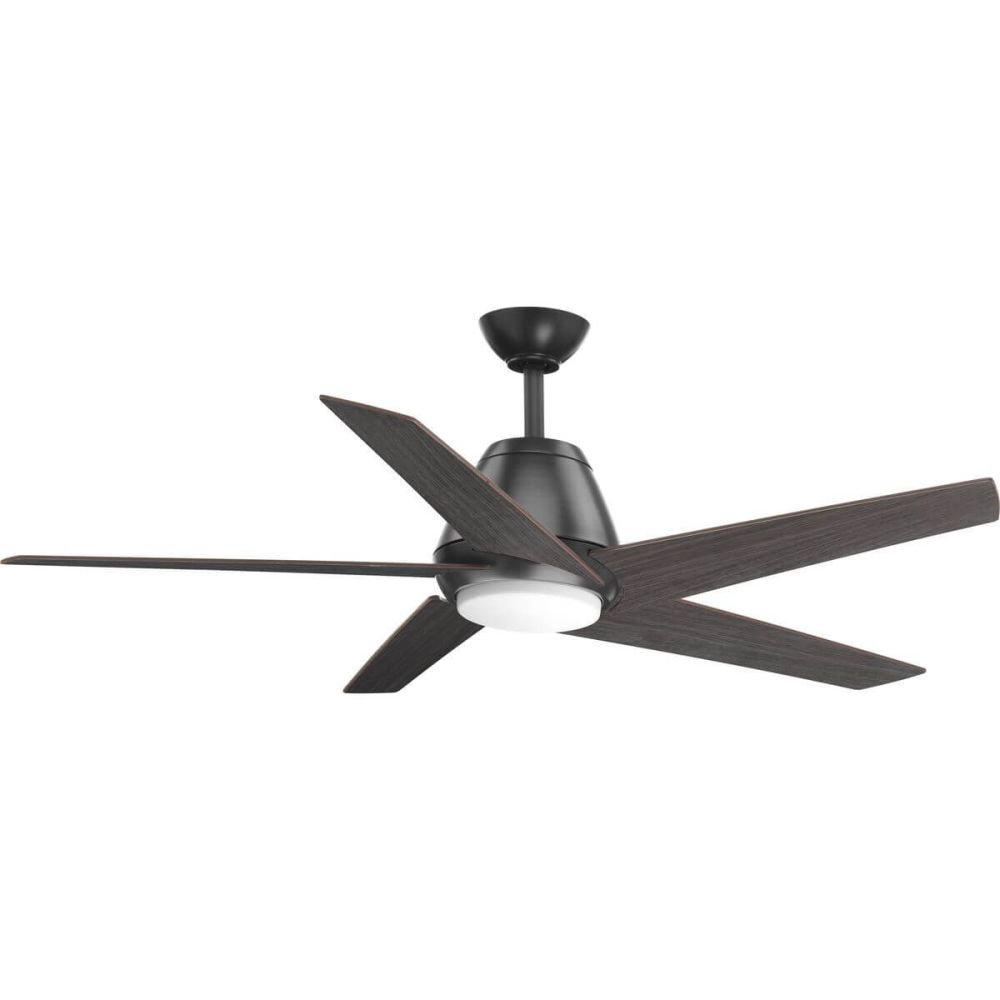 Progress Lighting AirPro 52-in Antique Bronze With Washed Walnut Blades Indoor/Outdoor Downrod Or Flush Mount Ceiling Fan Light Kit Compatible (5- Blade) P2526-20 At