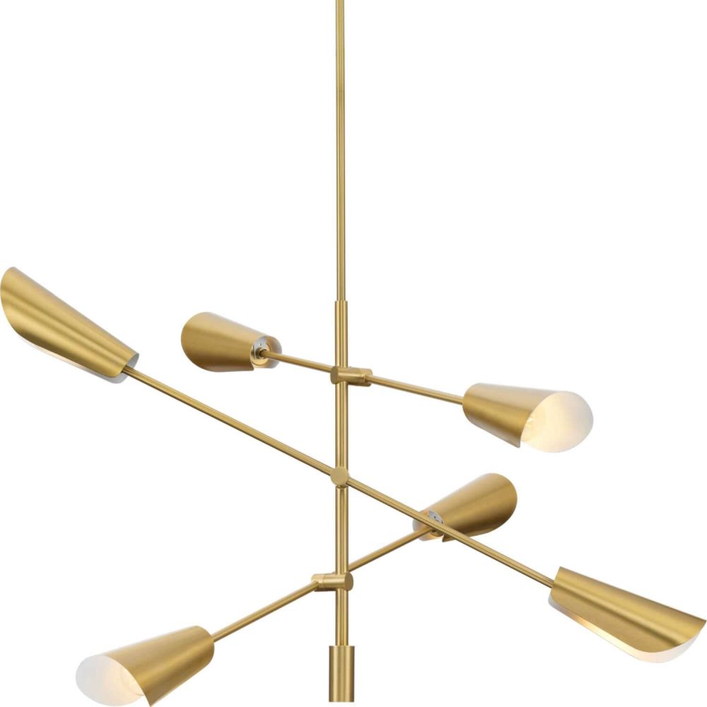 Progress Lighting Cornett 6-Light Brushed Nickel Modern/Contemporary Chandelier