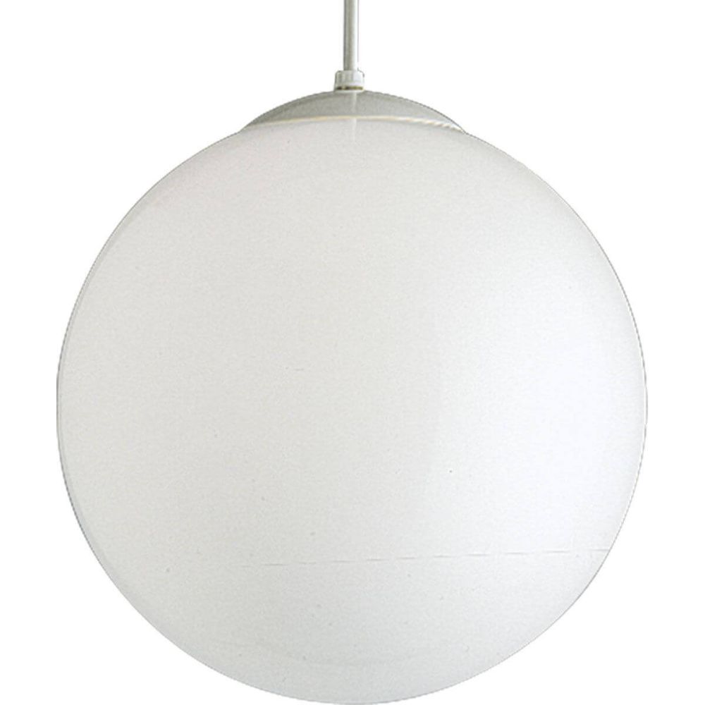 Progress Lighting P4406 29 Opal Globes 1 Light 14 inch Pendant in White with White Opal Glass
