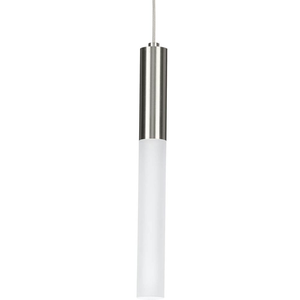 Progress Lighting Kylo LED 6-Light Brushed Nickel Frosted Glass LED Modern Chandelier Light