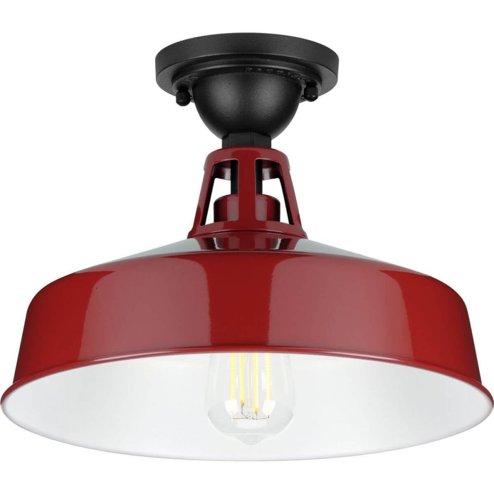 Outdoor semi flush mount light outlet