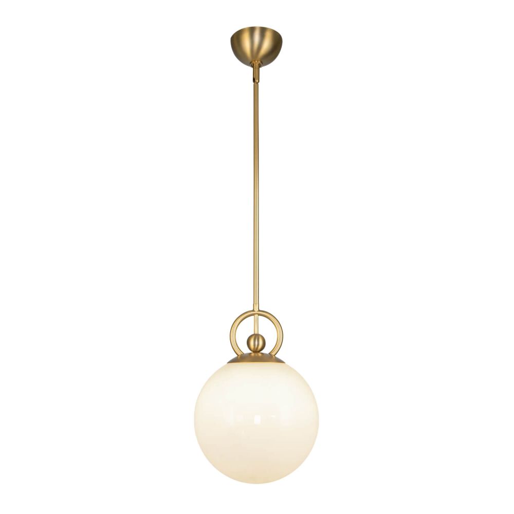 Alora Mood PD407910BGGO Fiore 1 Light 10 inch Pendant in Brushed Gold with  Glossy Opal Glass Shade