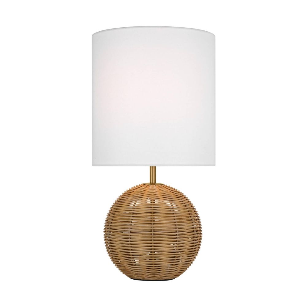 Visual Comfort Studio Kate Spade KST1151BBS1 Mari 1 Light 18 inch Tall  Table Lamp in Burnished Brass with White Linen Fabric Shade