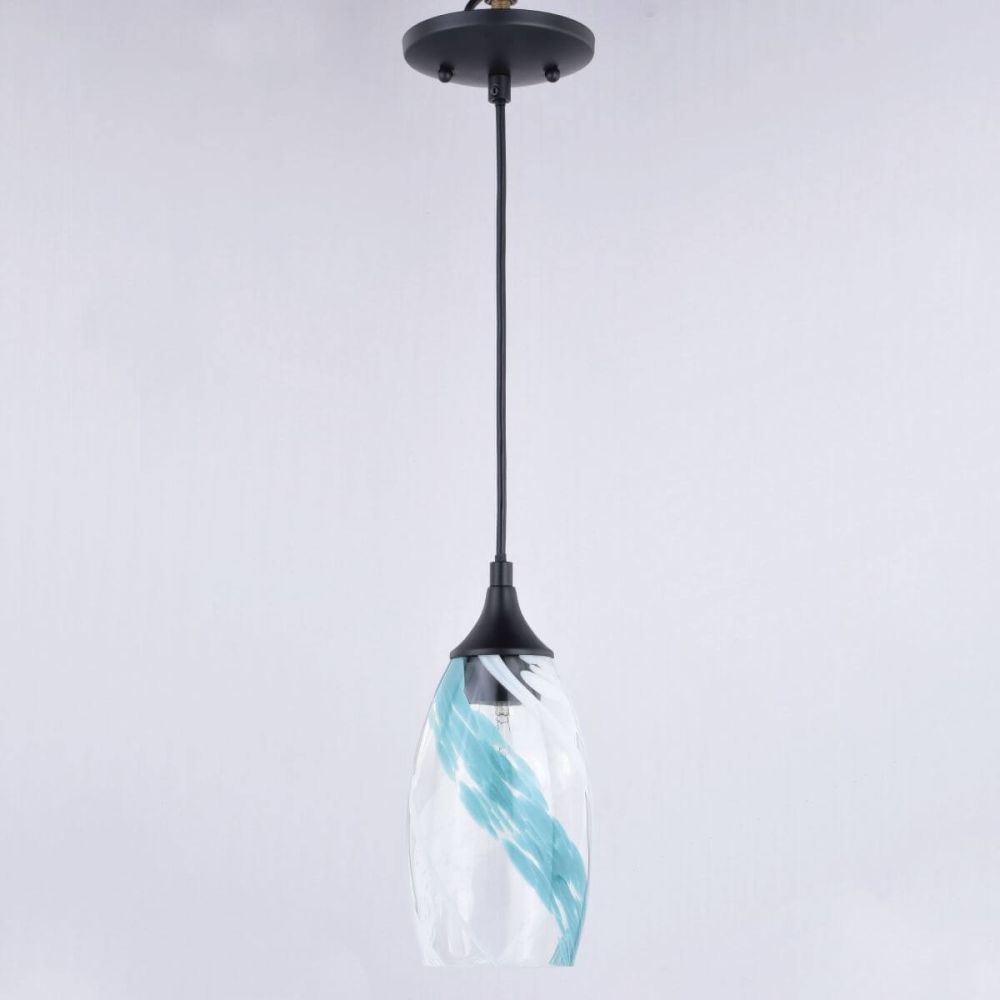 Blue swirl pendant light top