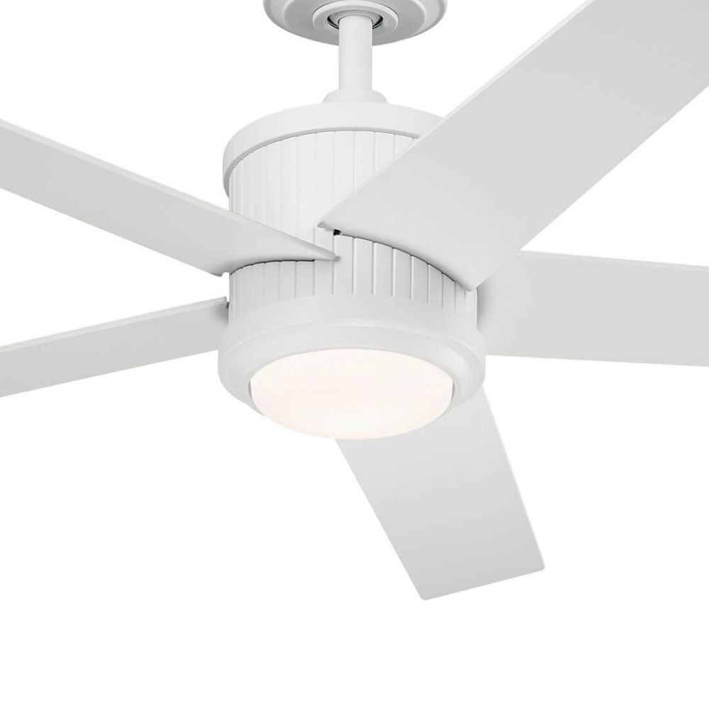 Kichler 300395WH Icon 56\" Ceiling Fan, Brushed Natural Brass