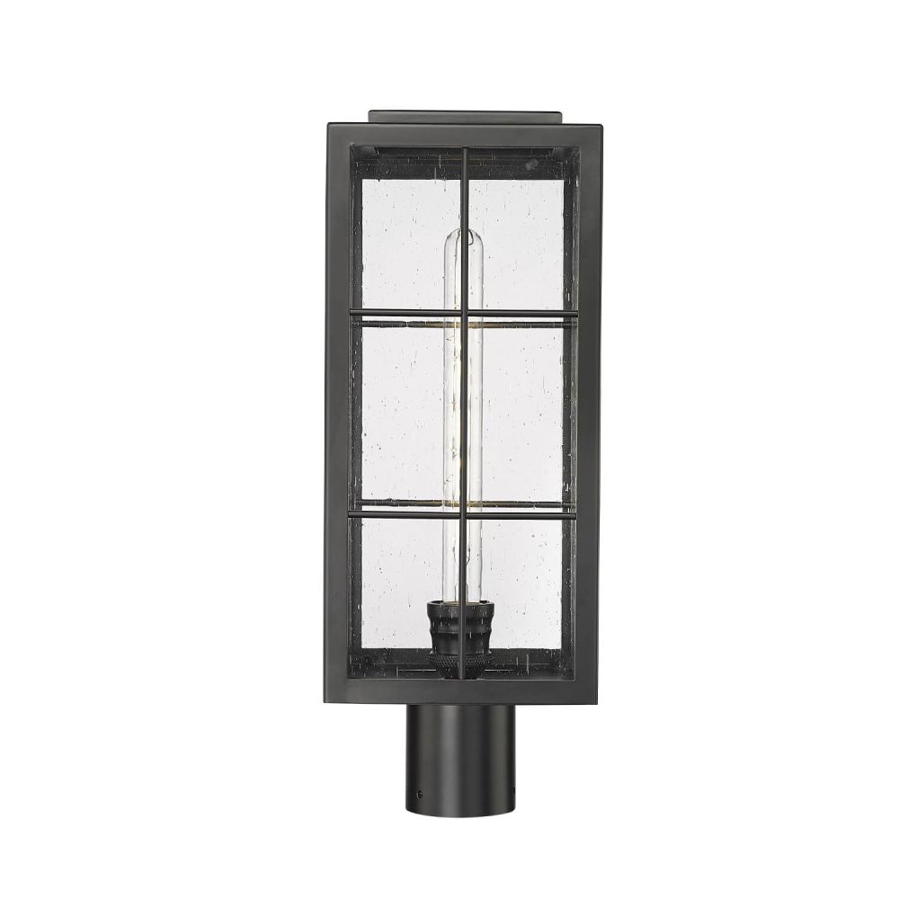 Millennium Lighting 10841-PBK Jaxson 1 Light 20 inch Tall Outdoor Post  Lantern in Powder Coated Black with Clear Seeded Glass