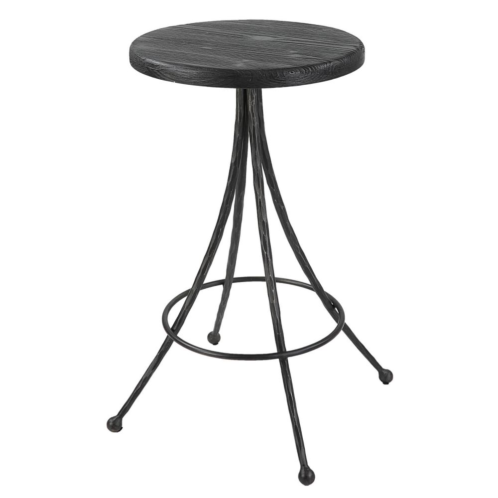 Uttermost 22970 Sona 20 x 26 inch Natural Aged Black Counter Stool