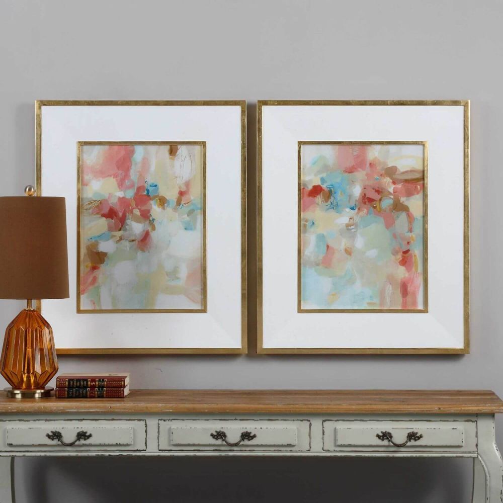 Uttermost A Touch of Blush and Rosewood Fences Wall Art