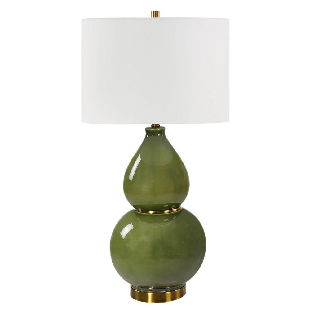 Uttermost 30203 1 Gourd 1 Light 31 inch Tall Green Table Lamp with Round Hardback Shade